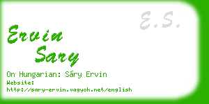 ervin sary business card